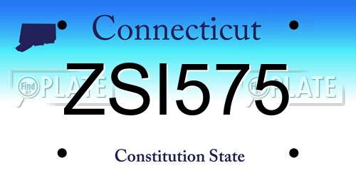 ZSI575 Connecticut License Plate