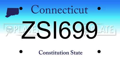 ZSI699 Connecticut License Plate
