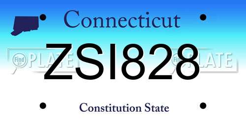 ZSI828 Connecticut License Plate