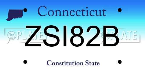 ZSI82B Connecticut License Plate
