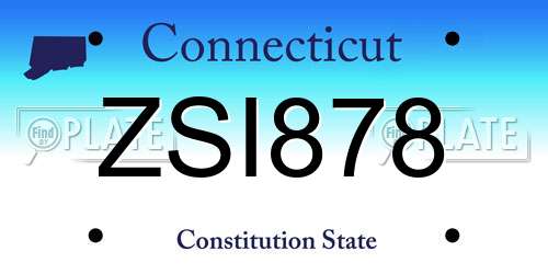 ZSI878 Connecticut License Plate