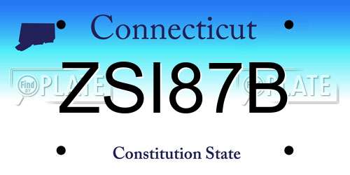 ZSI87B Connecticut License Plate