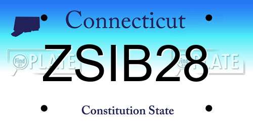 ZSIB28 Connecticut License Plate