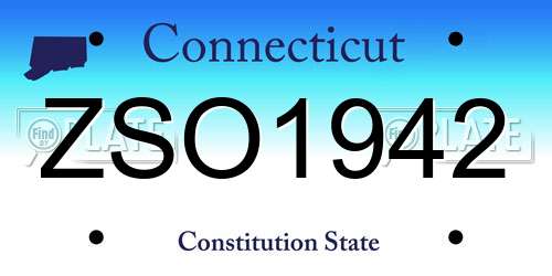 ZSO1942 Connecticut License Plate