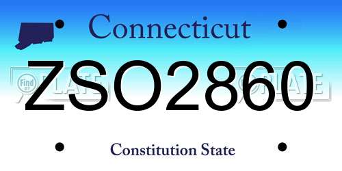 ZSO2860 Connecticut License Plate