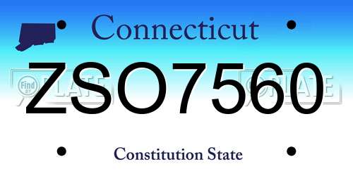 ZSO7560 Connecticut License Plate