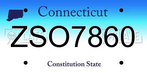 ZSO7860 Connecticut License Plate