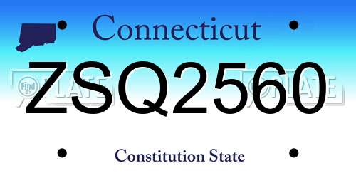 ZSQ2560 Connecticut License Plate