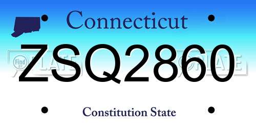 ZSQ2860 Connecticut License Plate