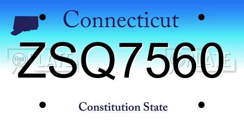 ZSQ7560 Connecticut License Plate