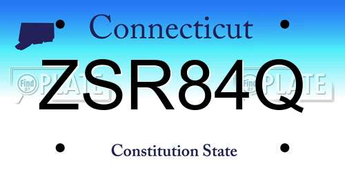 ZSR84Q Connecticut License Plate