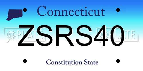 ZSRS40 Connecticut License Plate
