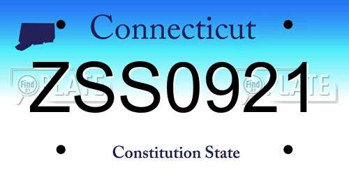 ZSS0921 Connecticut License Plate