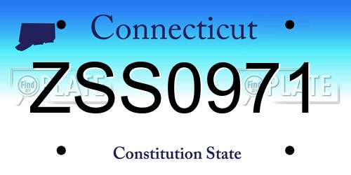 ZSS0971 Connecticut License Plate