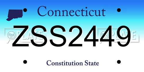 ZSS2449 Connecticut License Plate