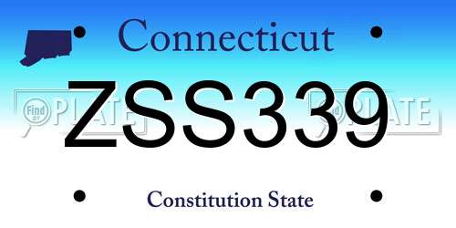 ZSS339 Connecticut License Plate