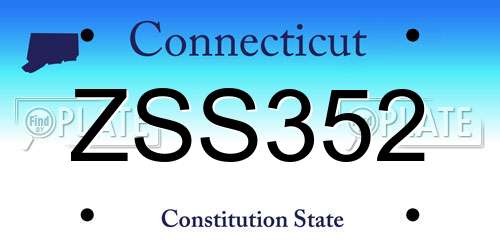 ZSS352 Connecticut License Plate
