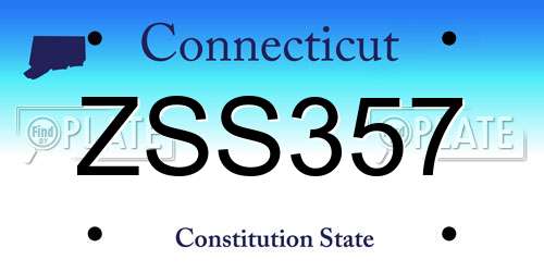 ZSS357 Connecticut License Plate