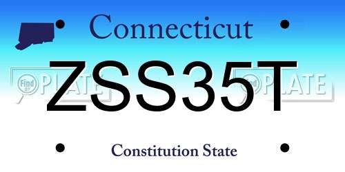 ZSS35T Connecticut License Plate