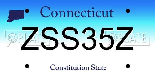 ZSS35Z Connecticut License Plate