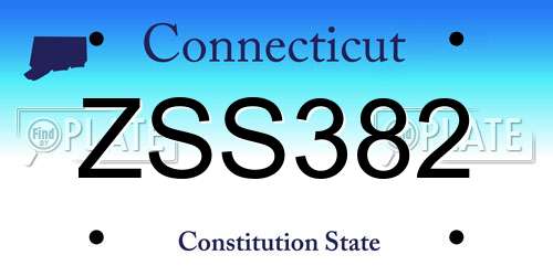ZSS382 Connecticut License Plate