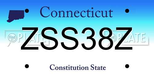 ZSS38Z Connecticut License Plate