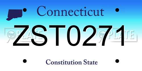ZST0271 Connecticut License Plate