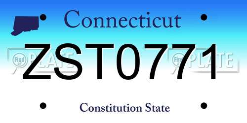 ZST0771 Connecticut License Plate