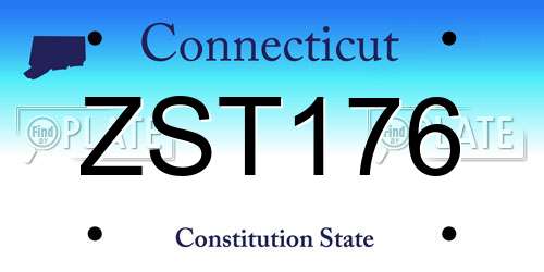 ZST176 Connecticut License Plate