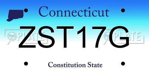 ZST17G Connecticut License Plate