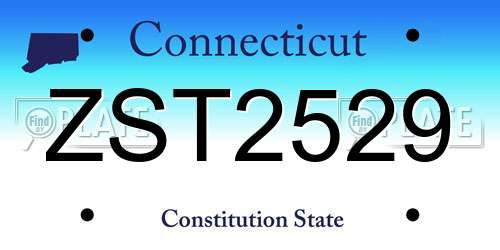 ZST2529 Connecticut License Plate