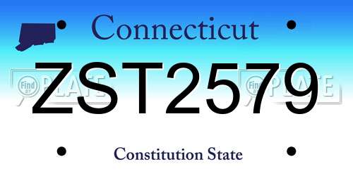ZST2579 Connecticut License Plate