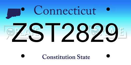 ZST2829 Connecticut License Plate