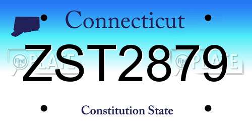 ZST2879 Connecticut License Plate