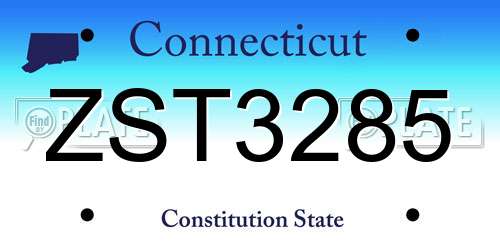 ZST3285 Connecticut License Plate