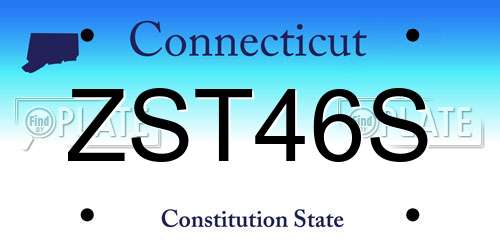 ZST46S Connecticut License Plate