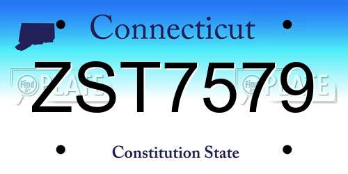 ZST7579 Connecticut License Plate