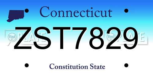 ZST7829 Connecticut License Plate