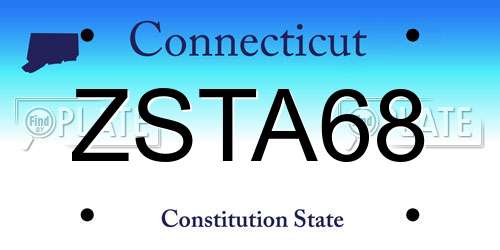 ZSTA68 Connecticut License Plate