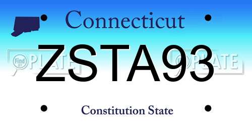 ZSTA93 Connecticut License Plate