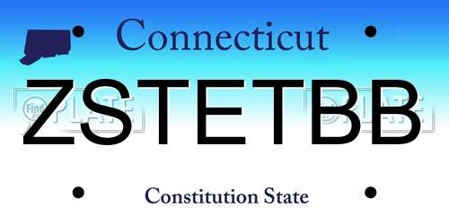 ZSTETBB Connecticut License Plate