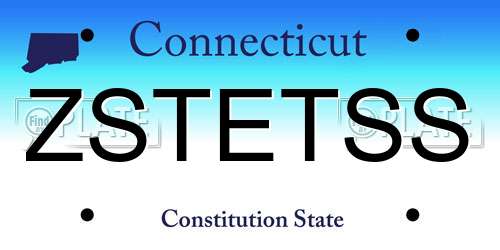 ZSTETSS Connecticut License Plate