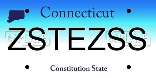 ZSTEZSS Connecticut License Plate