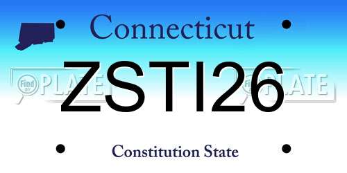 ZSTI26 Connecticut License Plate