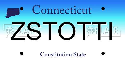 ZSTOTTI Connecticut License Plate