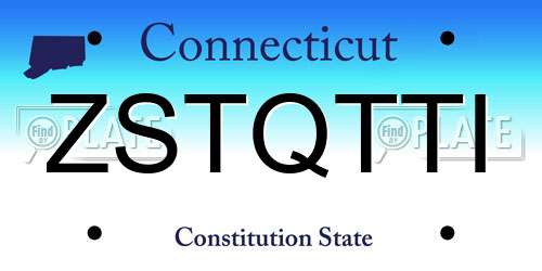 ZSTQTTI Connecticut License Plate
