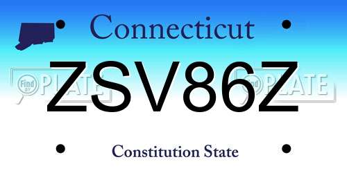 ZSV86Z Connecticut License Plate