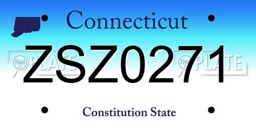 ZSZ0271 Connecticut License Plate