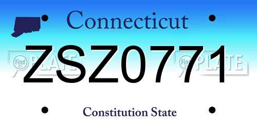 ZSZ0771 Connecticut License Plate