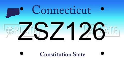 ZSZ126 Connecticut License Plate